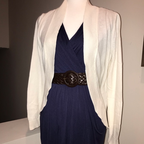 Liz Claiborne Off White Open Front Cardigan - Picture 3 of 3